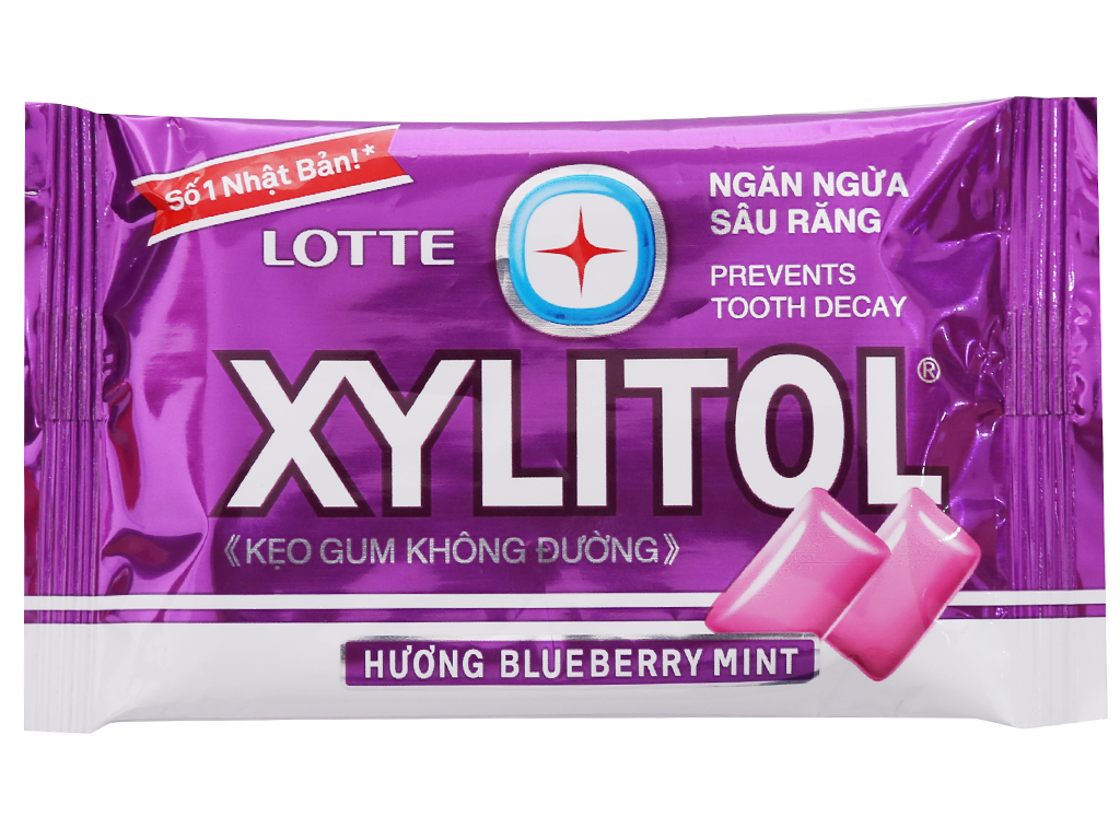 Kẹo gum không đường Lotte Xylitol blueberry Văn phòng p...