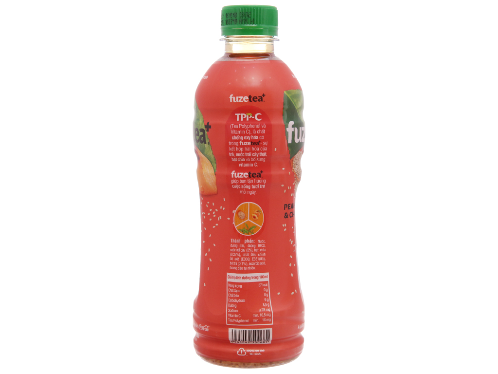 Trà đào và hạt chia Fuze Tea+ 350ml | Fast.vn