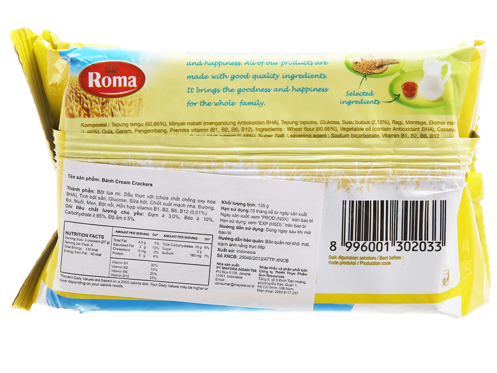 Bánh Cream Crackers Roma Fast.vn