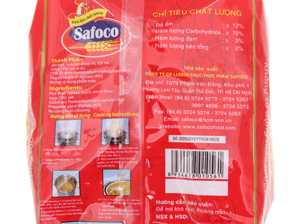 Nui ống lớn cao cấp Safoco gói 400g | Văn Phòng Phẩm Onli...