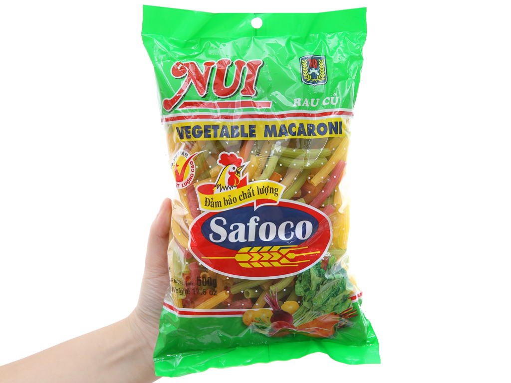 Nui rau củ ống lớn Safoco gói 500g | Văn Phòng Phẩm Onlin...