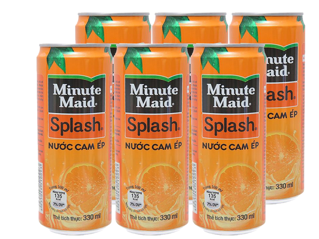 6 Lon Nước Cam Ep Minute Maid Splash 320ml Văn Phong Ph