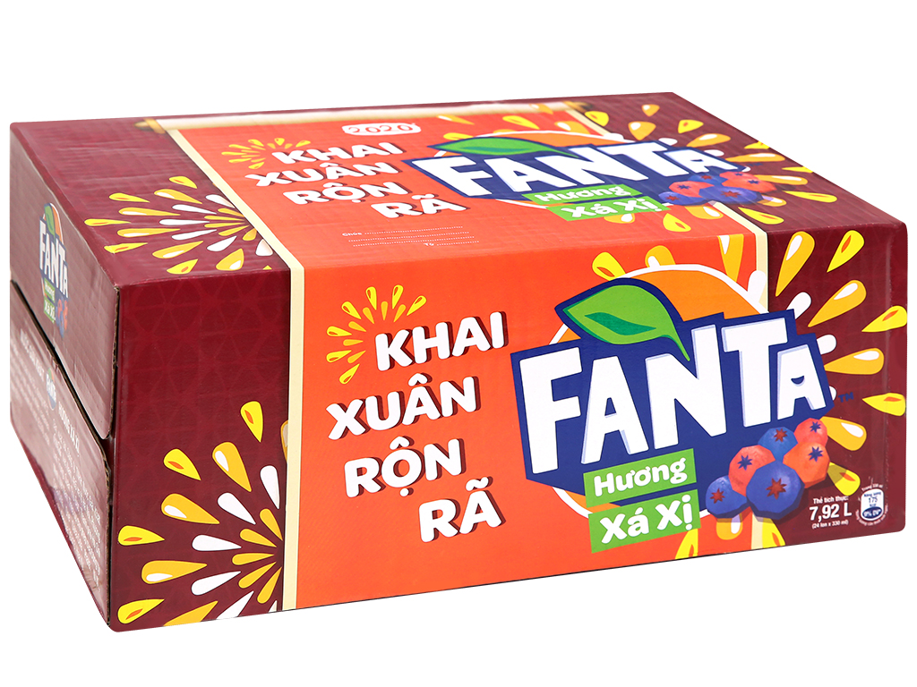 24 lon nước ngọt Fanta hương xá xị 330ml Văn Phòng Phẩm...